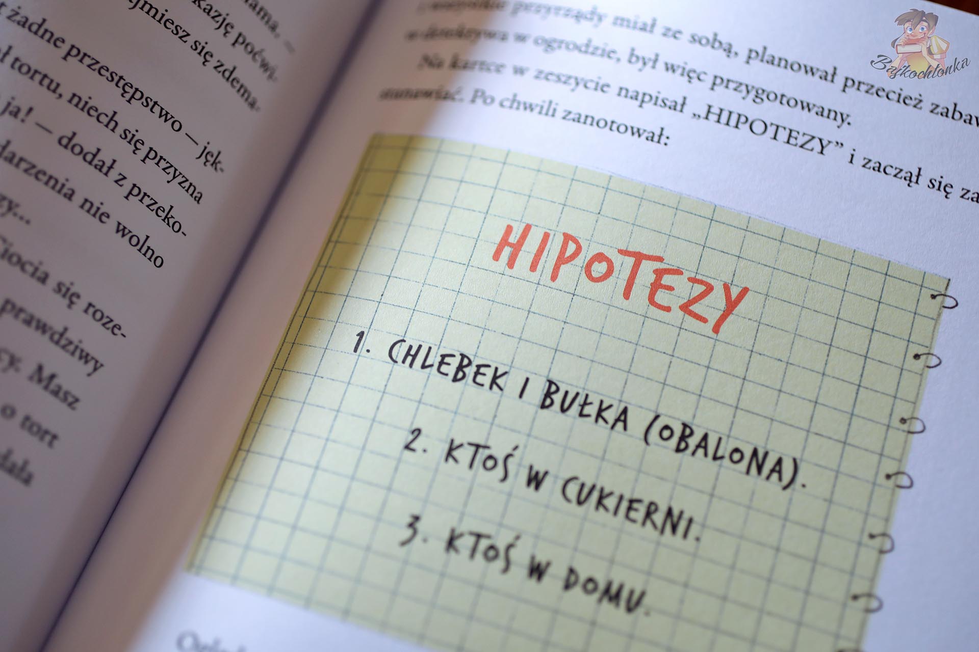 Fragment książki Młodzi detektywi w akcji z notatnikiem hipotez potrzebnych do rozwiązania sprawy