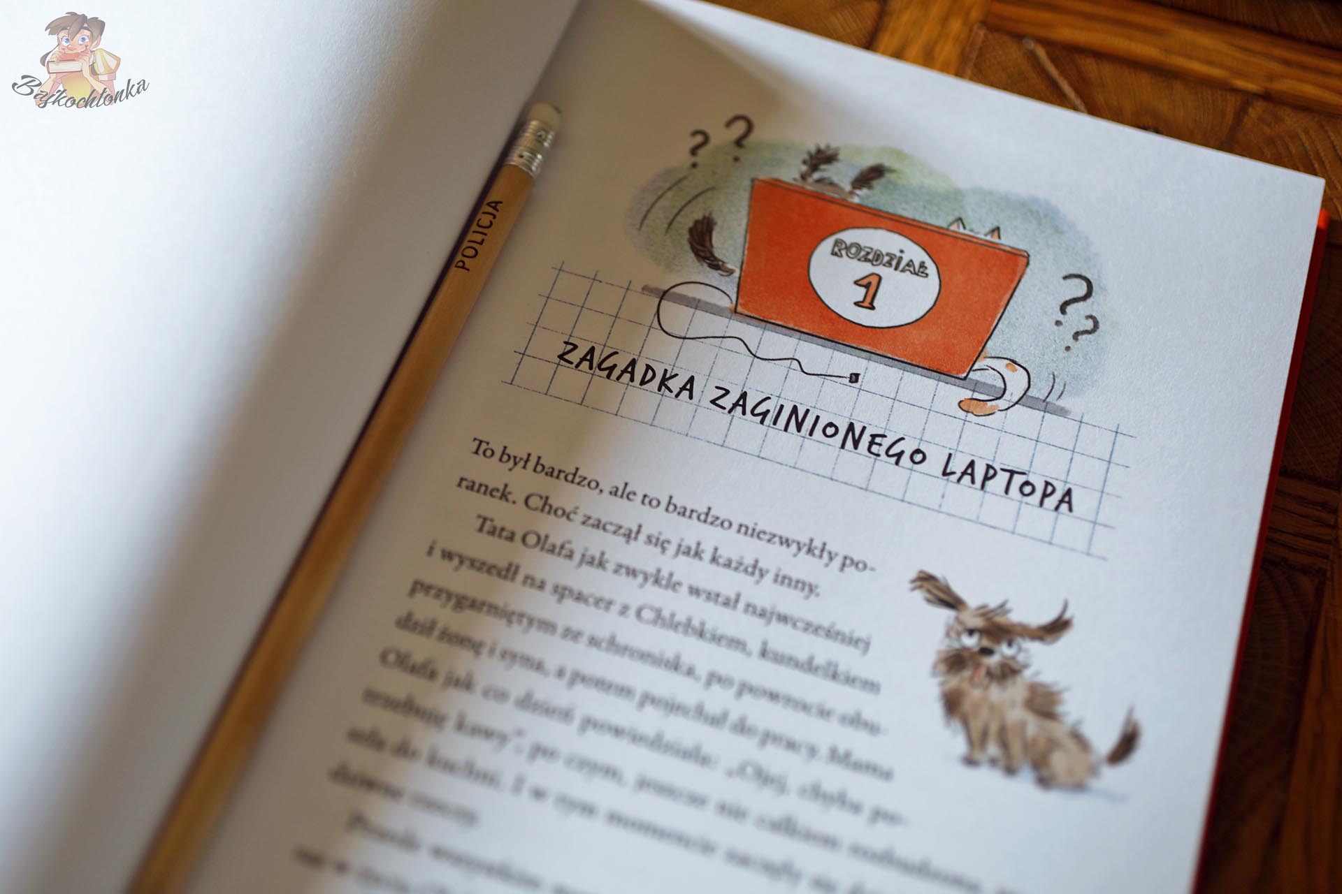 Początek rozdziału Zagadka zaginionego laptopa w książce Młodzi detektywi w akcji