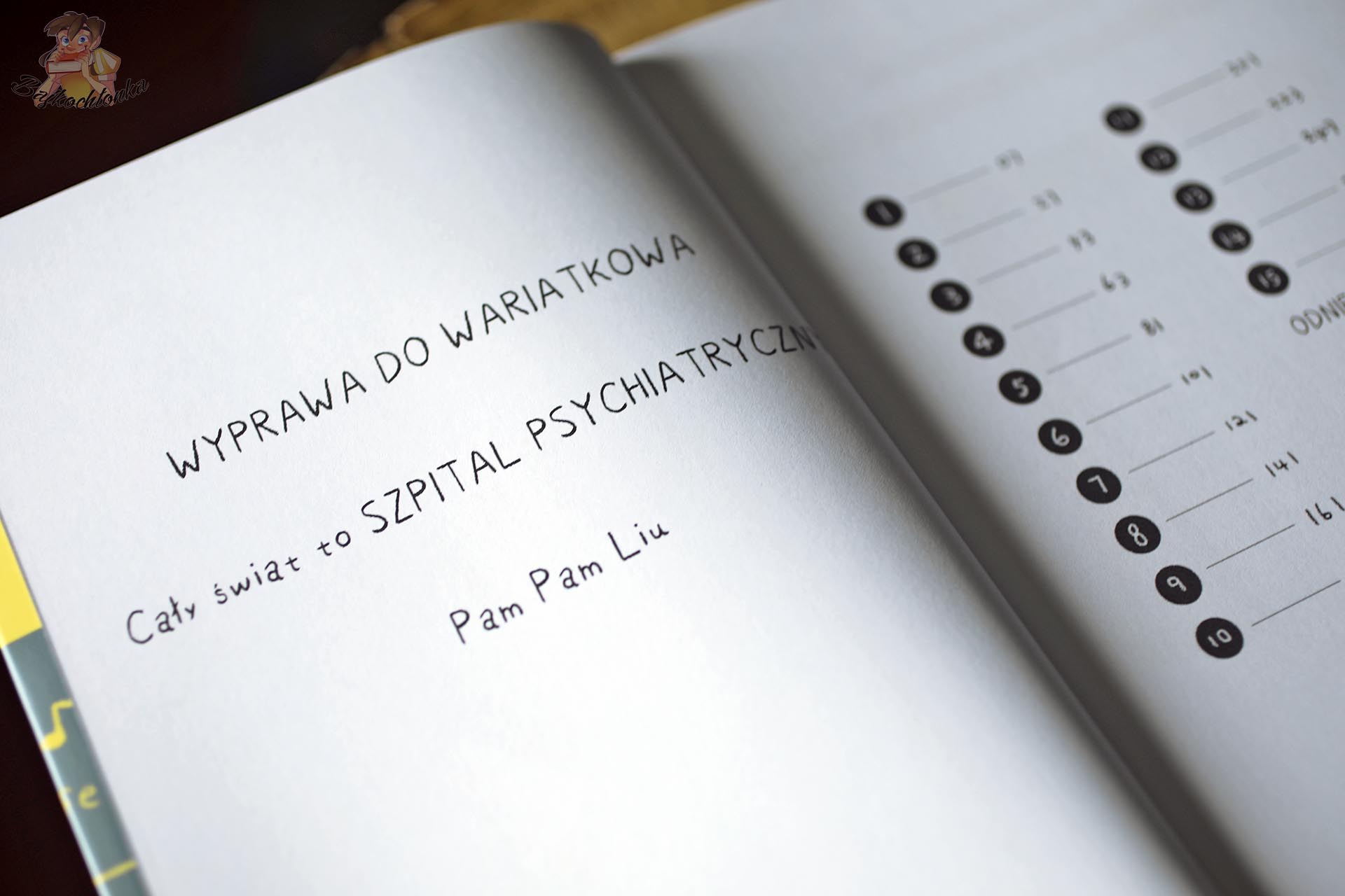 Strona tytułowa komiksu „Wyprawa do wariatkowa. Cały świat to szpital psychiatryczny” Pam Pam Liu