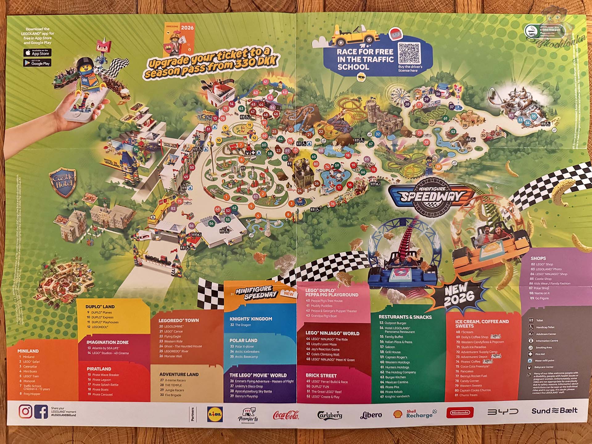 Mapa LEGOLAND Billund z atrakcjami i strefami parku w 2026 roku