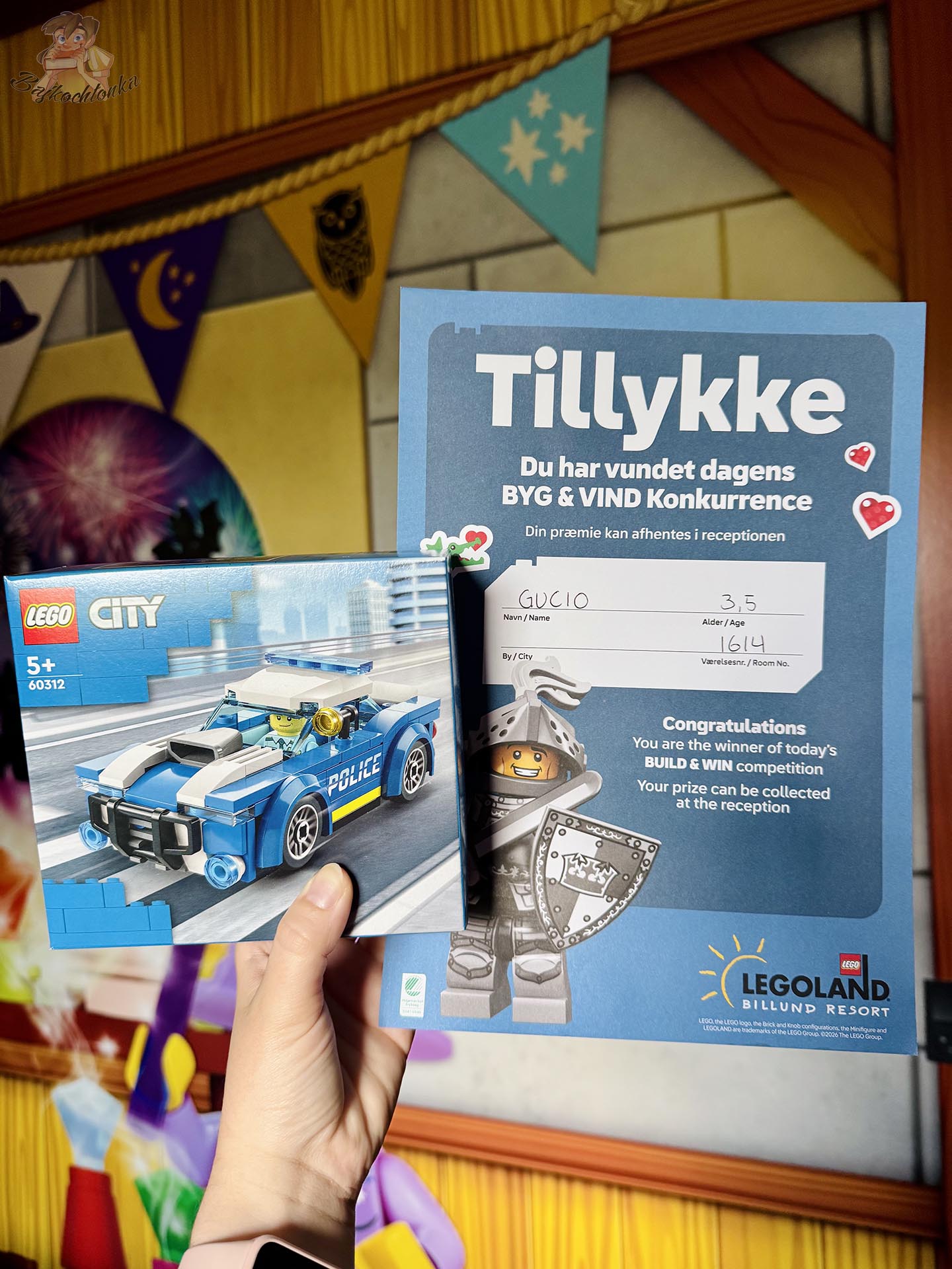 Zestaw LEGO City i dyplom za wygraną w konkursie LEGOLAND Castle Hotel