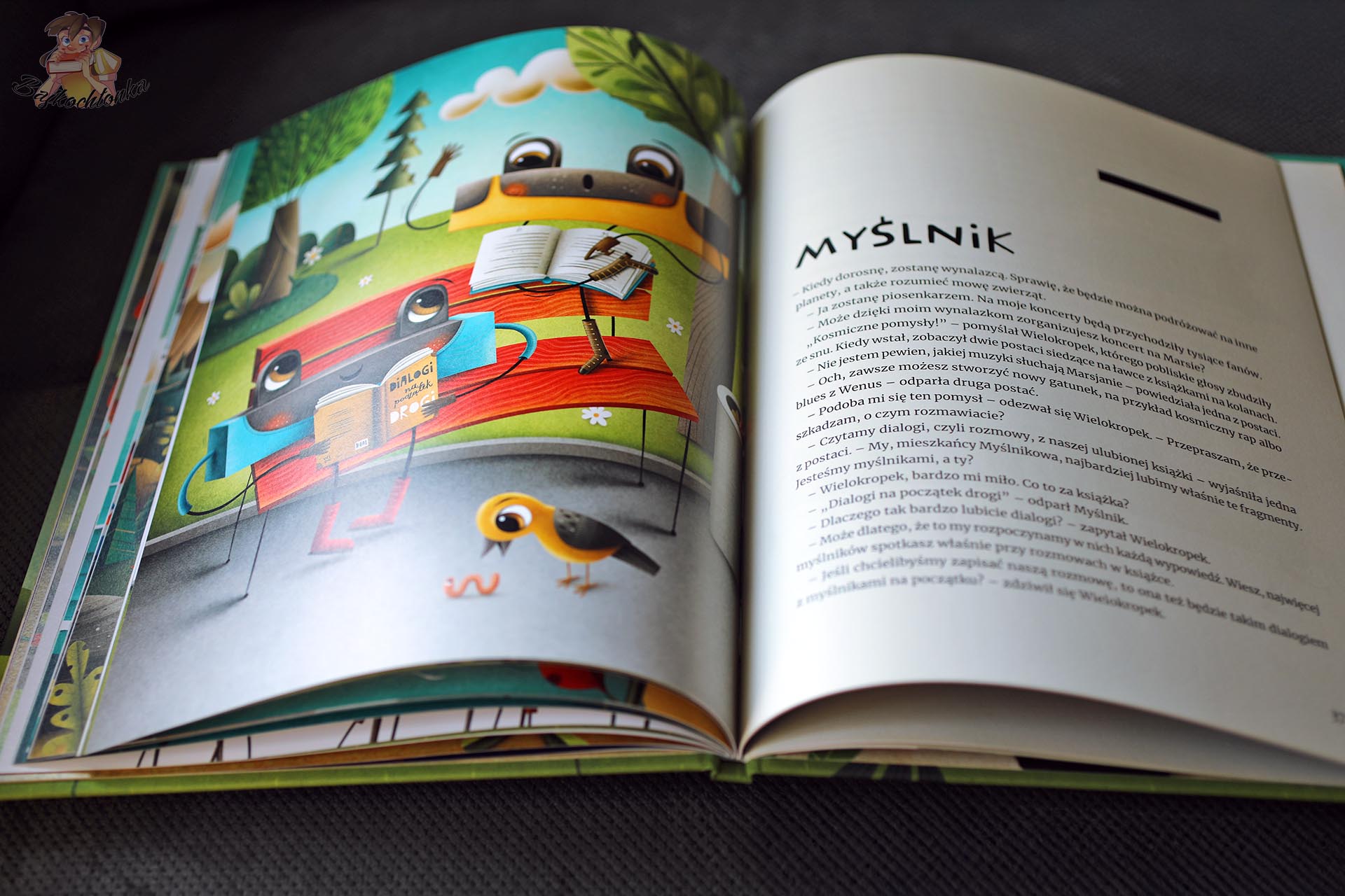Wielokropek i przyjaciele - rozdział o myślniku z ilustracją Macieja Szymanowicza