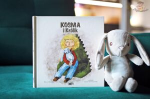 Kosma i Królik Bianki Okońskiej - książka dla dzieci i pluszowy królik