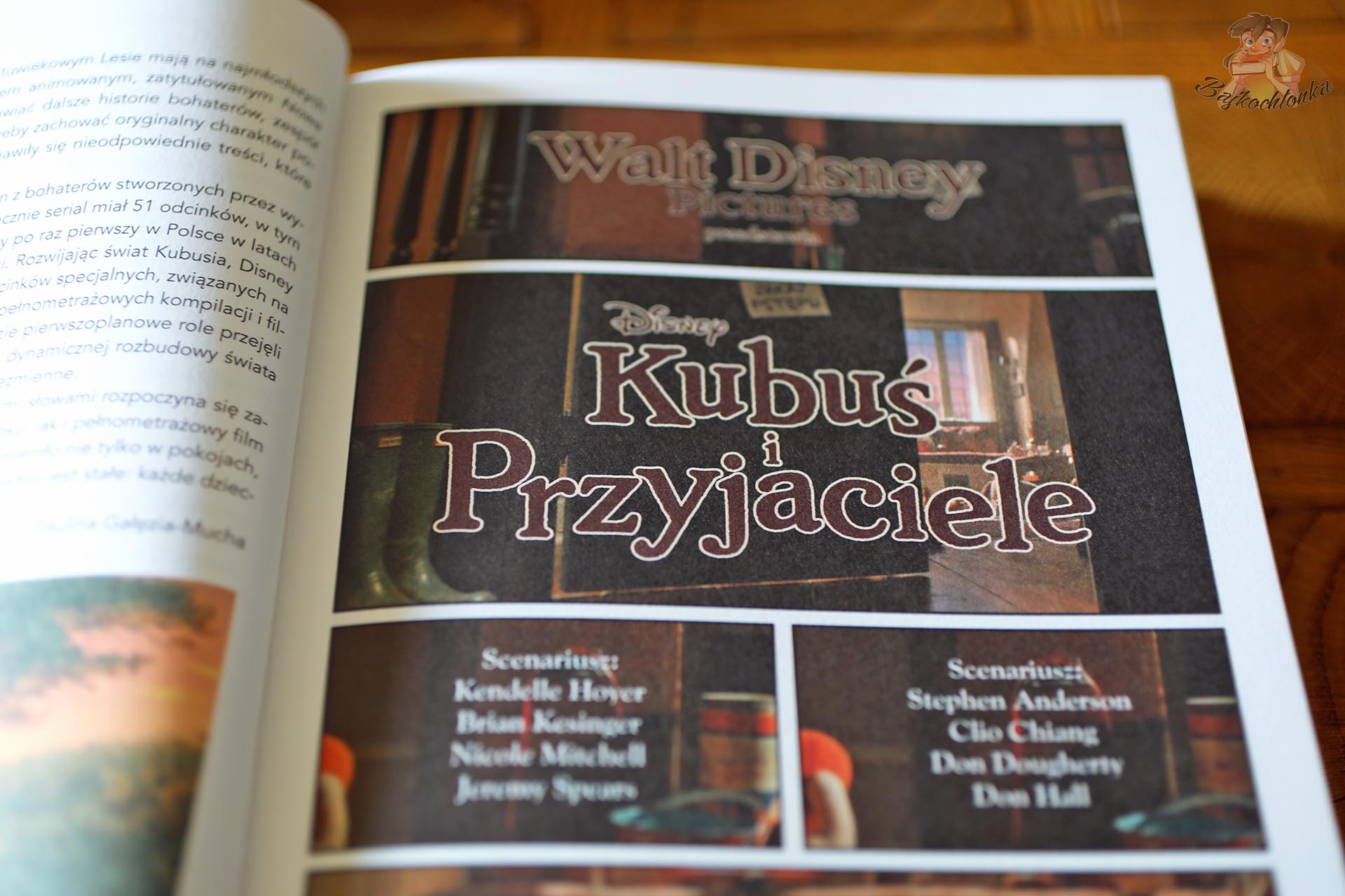 Początek komiksowej adaptacji filmu Kubuś i przyjaciele z kadrami zaczerpniętymi z animacji