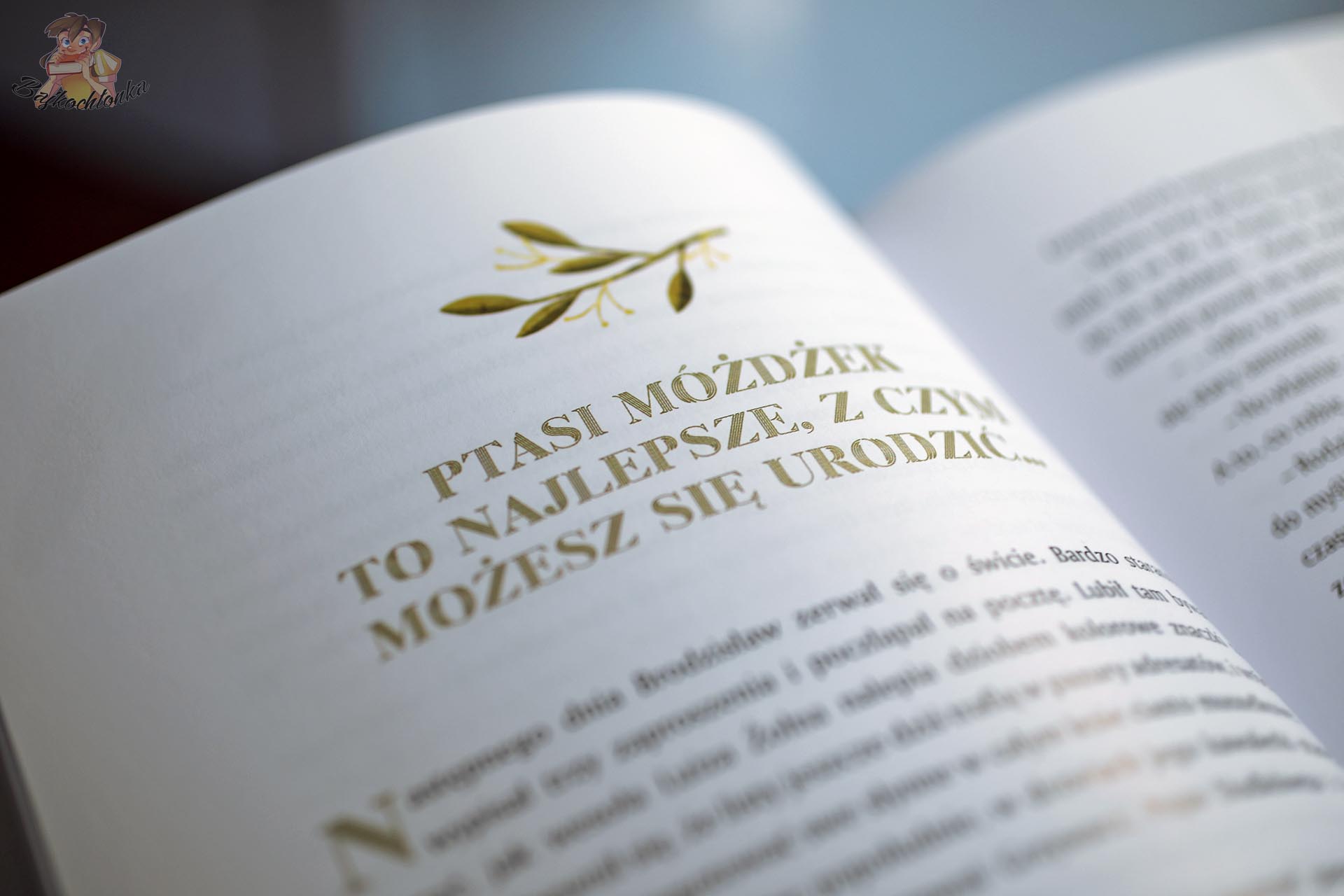 Strona książki Nie jestem już jajem! Barbary Kosmowskiej z tytułem rozdziału Ptasi móżdżek to najlepsze, z czym możesz się urodzić